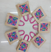 Jute Bags Traditional  Print for Return Gifts Thamboolam Bags Wedding Gifts Lunch Bag Multicolor 8*8*4 inches Gifts, Diwali Gift